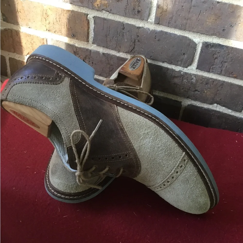 Cole Haan Two-Tone Beige and Brown Suede Derby Oxfords